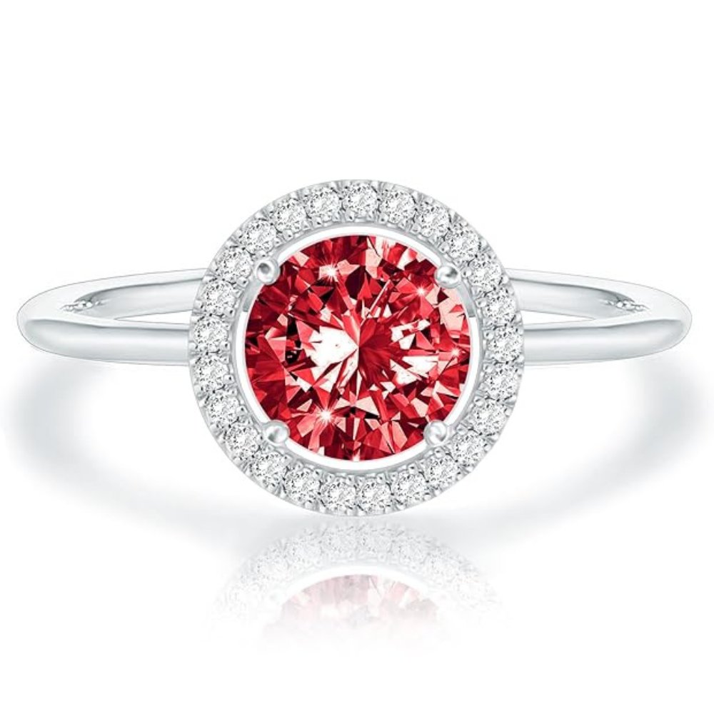 Crimson Glow Promise Ruby Ring | Hvidguld