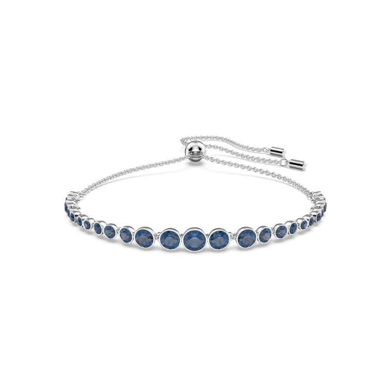 Rund Skåret Safir Tennisarmbånd | Hvidguld
