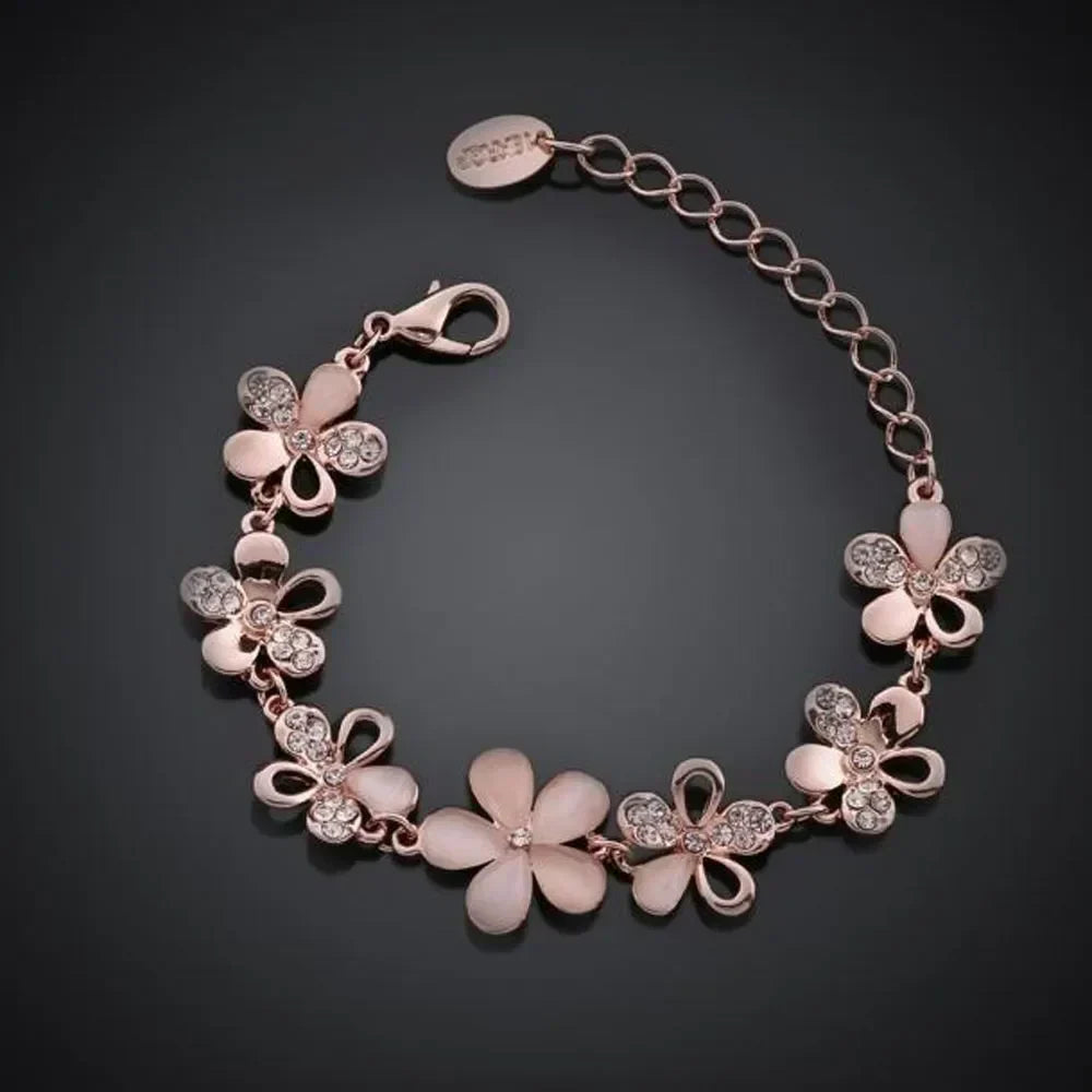 Antik Rose Blomst Armbånd | Rosaguld
