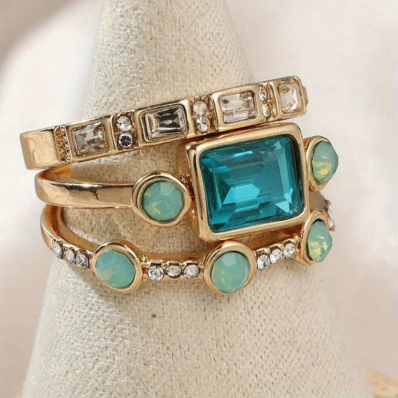 Tidless Azure Ring Sæt | Guld