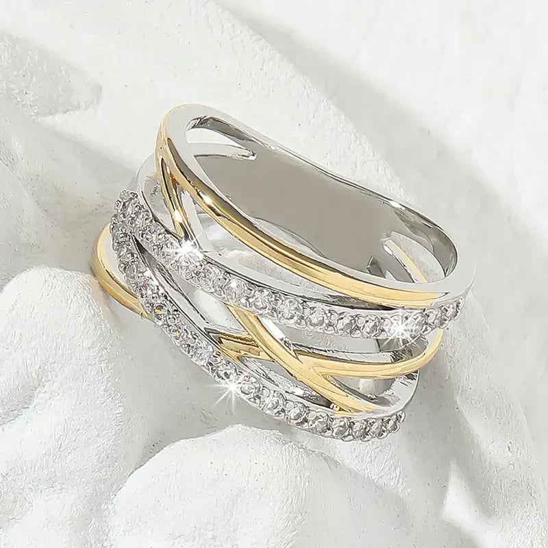 SilverGold Radiance Zirconia Ring | Blandt Guld