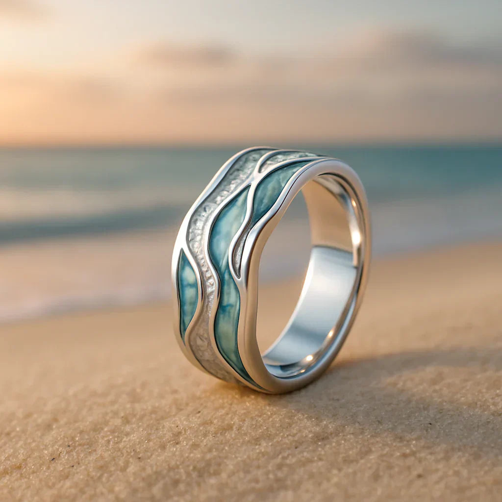 Seasilver Ripple Ring | Hvidguld