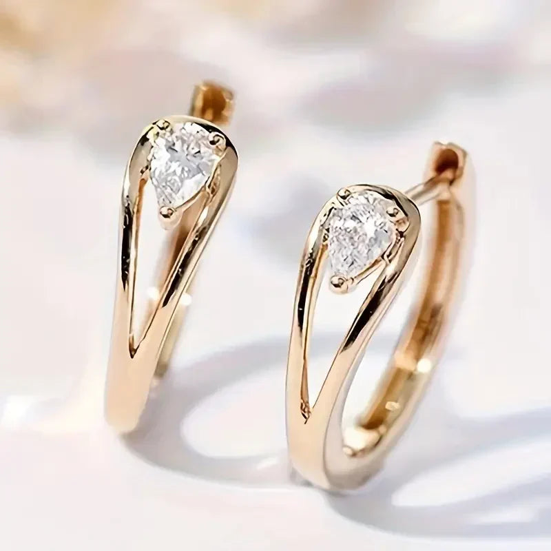 Udsøgte Zirconia Guld Dråbeøreringe | Guld