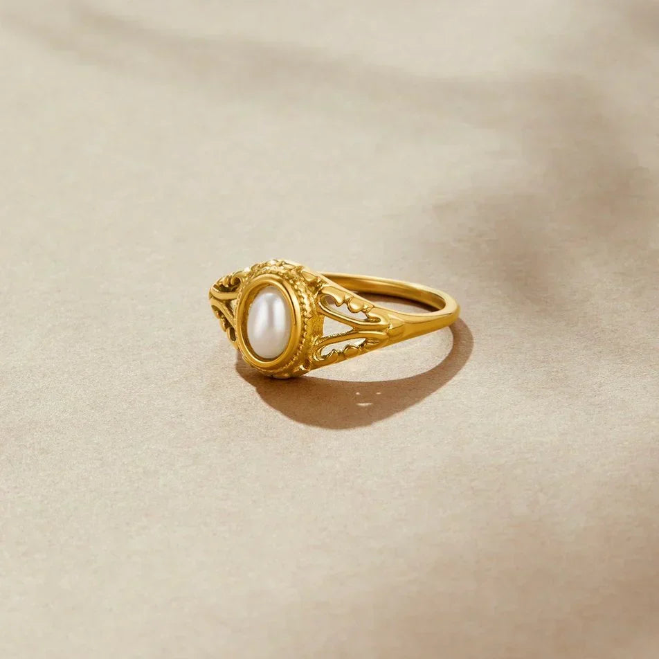 Zavienne Tidsløs Perle Ring | Guld
